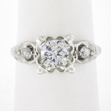 Vintage Everbrite 14k Gold 0.84 ctw Fiery Illusion Set Diamond Engagement Ring
