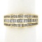 14k Yellow Gold 1.39 ctw Channel Set Round & Baguette Cut Diamond Wavy Band Ring