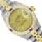 Rolex Quickset Ladies 2Tone 18K Gold Diamond Bezel Datejust Wristwatch With Role