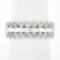 14k White Gold 1.20 ctw Dual Row Round Diamond w/ Polished Center Wide Band Ring