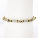 14k TT Gold 2.02 ctw Oval Tanzanite & Round Diamonds 6.75