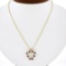 NEW 14K Gold 1.50 ctw Alternating Round Diamond & Ruby Open Heart Pendant w/ Cha