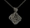 14KT White Gold 1.20 ctw Diamond Pendant With Chain