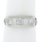 Antique Edwardian Platinum & 14K Gold 0.35 ctw Diamond Filigree 3 Stone Band Rin