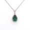 18K WG Designer Pendant & Chain Tourmaline
