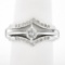 Vintage 14K White Gold 0.62 ctw Diamond Solitaire Engagement & Wedding Ring Set