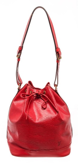 Louis Vuitton Red Epi Leather Noe Bucket Bag