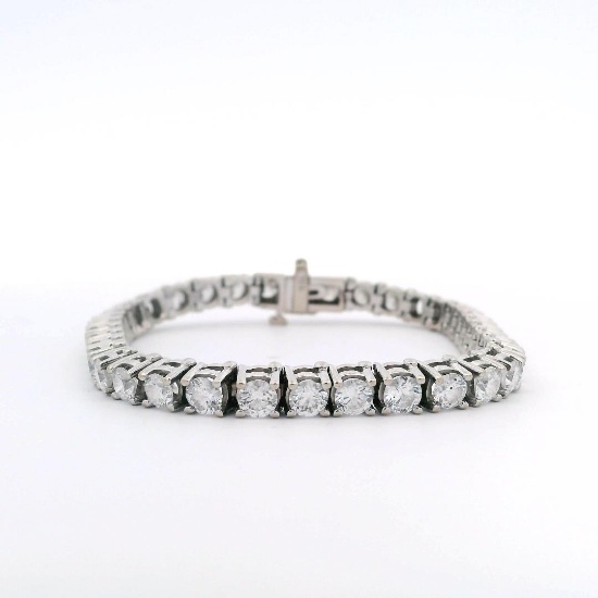 11.07 ctw Diamond Tennis Bracelet - 14KT White Gold