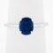 14k White Gold GIA 1.53 ctw Burma NO HEAT Oval Blue Sapphire Solitaire Petite Ri