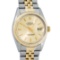 Rolex Mens 2T Factory Champagne Index Dial 14K Yellow Gold And Stainless Steel D