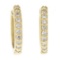 NEW 14k Yellow Gold 0.18 ctw Prong Round Diamond Mini Petite Huggie Hoop Earring