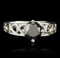 14KT White Gold 1.46 ctw Black and White Diamond Ring