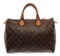 Louis Vuitton Brown Monogram Canvas Leather Speedy 35 Satchel Bag