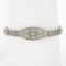 Antique Art Deco 14k White Gold 0.40 ctw Bezel Diamond Belly Filigree Bracelet
