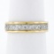 Estate Men's 14K Two Tone Gold 0.25 ctw Round Pave Set Diamond Wide Band Ring