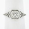 Antique Art Deco 18k Gold European Diamond Solitaire w/ Filigree Engagement Ring