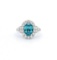 Fashion Blue Zircon & Diamond Halo Ring