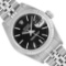 Rolex Ladies Stainless Steel Sapphire Quickset Black Index 18K White Gold Fluted