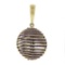 Milor 14k Gold Twisted Wire Coiled Ball Sphere Enhancer Pendant w/ Purple String