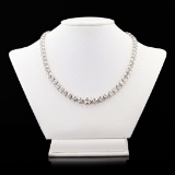 22.01 ctw G to I COLOR SI1 to I1 CLARITY Diamond Platinum Tennis Necklace