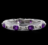 Crayola 20.00 ctw Amethyst and White Sapphire Bracelet -.925 Silver