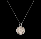 1.55 ctw Diamond Pendant With Chain - 14KT Two-Tone Gold