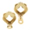 Vintage Retro 14K Gold & Platinum w/ Diamond Grooved Fluted Clip On Earrings