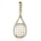 Vintage 14k Yellow Gold 1.50 ctw Pave Diamond Sapphire Large Tennis Racket Penda