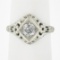 Antique 18k Gold 0.60 ctw Old Mine Cushion Diamond Floral Filigree Engagement Ri