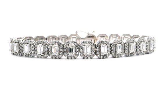 11.15 ct. Diamond Tennis Bracelet - 14KT White Gold