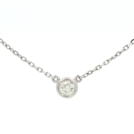 14kt WG Solitare Necklace 0.24 cts.