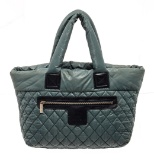 Chanel Blue Quilted Nylon Cocoon Front Zipped Tote Bag