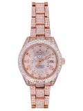 Rolex 18K Everose Gold Sky-Dweller with 23.80 ctw Custom Diamond Accents