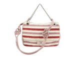 Chanel White Red Quilted Jersey Flap 2Way Bag