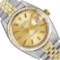 Rolex Mens Two Tone 36MM Champagne Index Datejust With Rolex Box