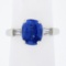 Vintage Platinum GIA Burma NO HEAT Cushion Sapphire & Diamond Engagement Ring