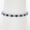 New 18k White Gold 12.26 ctw Top Quality Diamond & Sapphire Tennis Line Bracelet