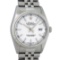 Rolex Mens Quickset Stainless Steel Sapphire Crystal White Index Datejust Wristw