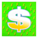 Dollar Sign (Green Bold) by Steve Kaufman (1960-2010)