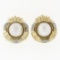 Large 14k Yellow Gold 13.9mm Mabe Pearl & 0.12 ctw Round Diamond Button Earrings
