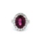 Fahsion Pink Tourmaline & Diamond Halo Ring