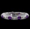 Crayola 20.00 ctw Amethyst and White Sapphire Bracelet -.925 Silver