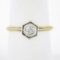 Antique 14k TT Gold 0.20 ctw European Diamond Hexagon Open Basket Engagement Rin