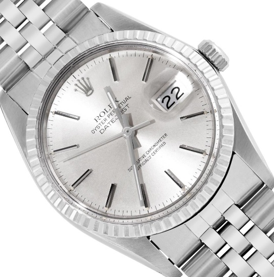 Rolex Mens 36MM Stainless Steel Silver Index Dial Datejust With Rolex Box