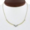 Vintage 14k Yellow Gold 0.30 ctw Bezel Diamond Chevron 