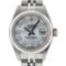 Rolex Ladies Quickset Stainless Steel White Diamond Datejust Wristwatch 26MM
