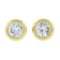New 14k Yellow Gold 0.18 ctw Martini Bezel Round Brilliant Diamond Stud Earrings
