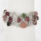18K Gold Oval Cabochon 49.55 ctw Multi Color Tourmaline Diamond Wide Bracelet
