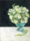 White tulips in a teal vase by Adonna Original