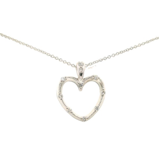 14kt WG Heart Pendant with chain
